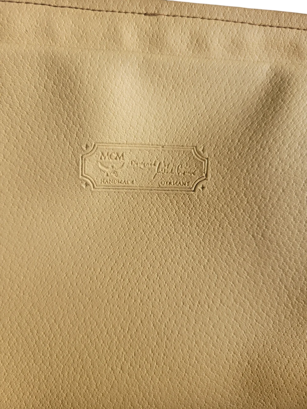 MCM Cognac Visetos Leather Laptop Document Briefcase Bag